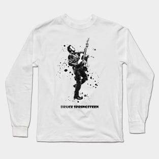 Bruce Springsteen The Boss Watercolor Splatter 06bw Long Sleeve T-Shirt